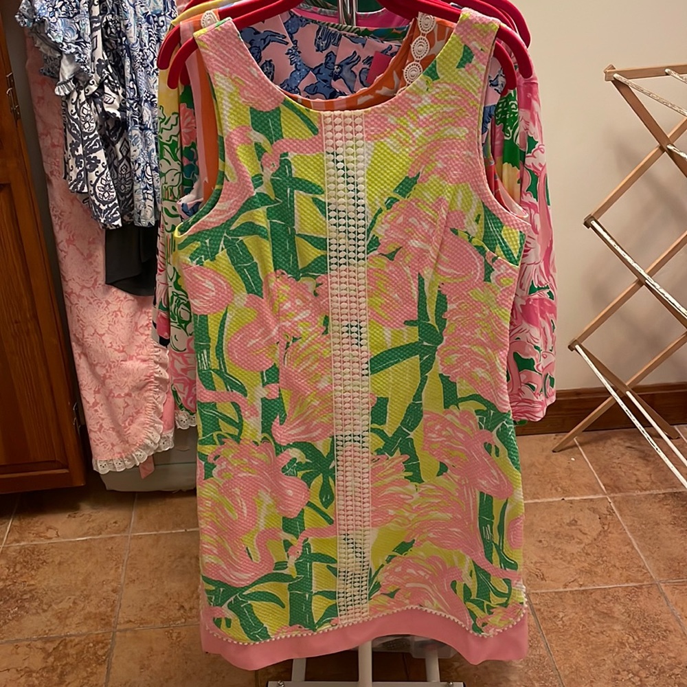 Lilly Pulitzer for Target Pink, Green & Yellow Floral Sleeveless Shift Dress
